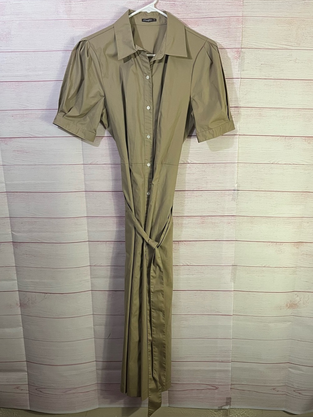 J. McLaughlin Collared Button Front Belted Shirt Dress Size Medium